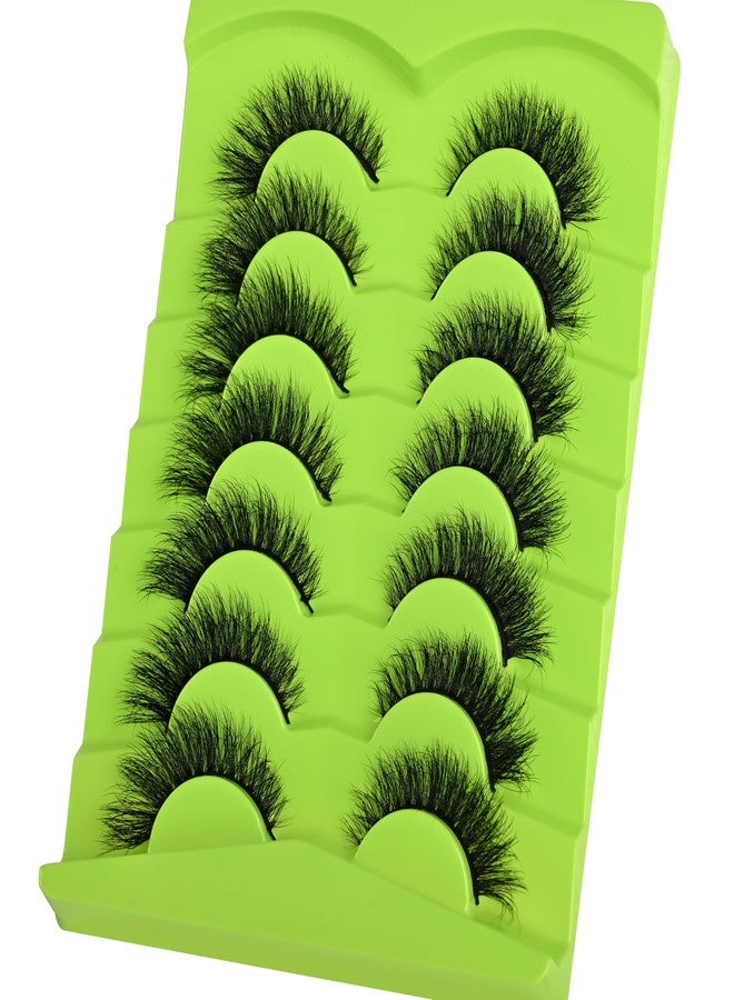 kmilro Mink Lashes Wispy False Eyelashes 3D Volume Strip Lashes 15mm Cat Eye Faux Mink Lashes 7 Pairs Fake Eyelash Multipack, by Kmilro - Image 5